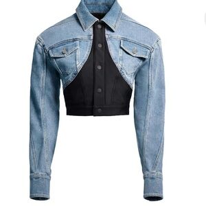 Mugler denim crop jacket